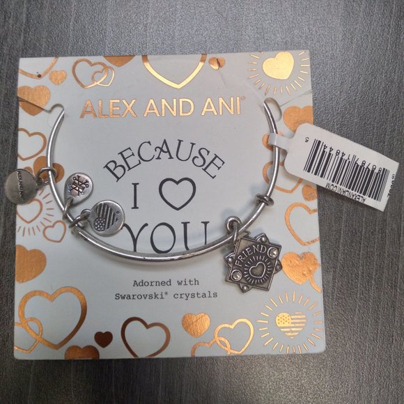 Silver Alex and Ani Friend bracelet - Picture 5 of 8
